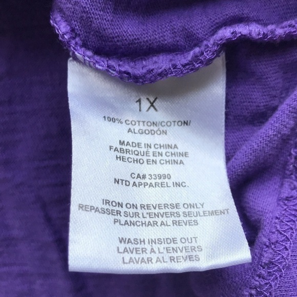 MARVEL Avengers purple scoop neck graphic tee shirt size 1X - Picture 8 of 8